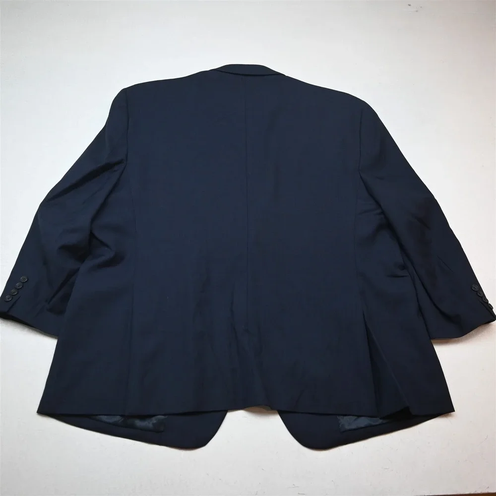 Pronto Uomo 54S 46x30 Blue Sharkskin 100% Wool Mens Jacket Pants Suit